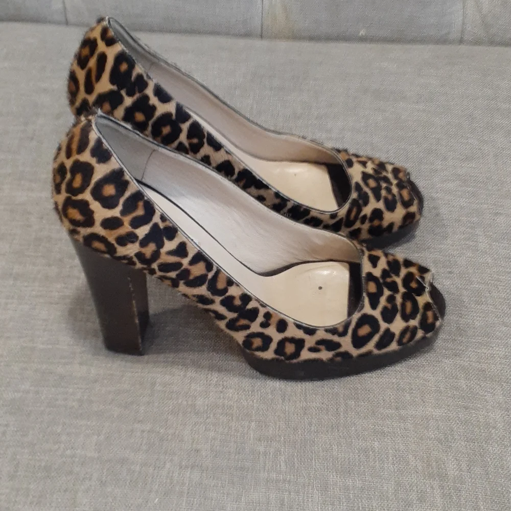 Micheal Michael Kors leopard open toe slipon  heel shoe size 7.5M - Picture 4 of 12
